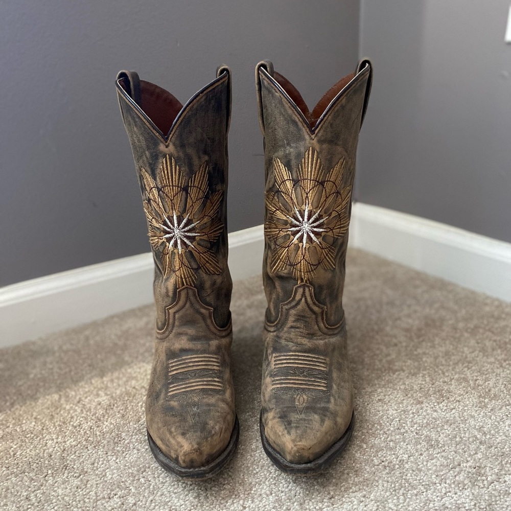 Eight Second Angel Cowboy Boots Genuine Leather 9